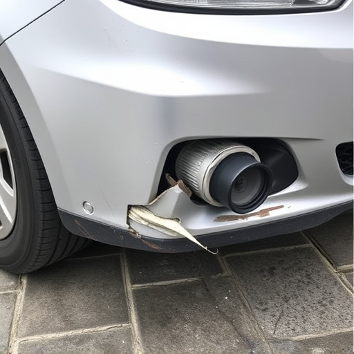 damaged car bumper