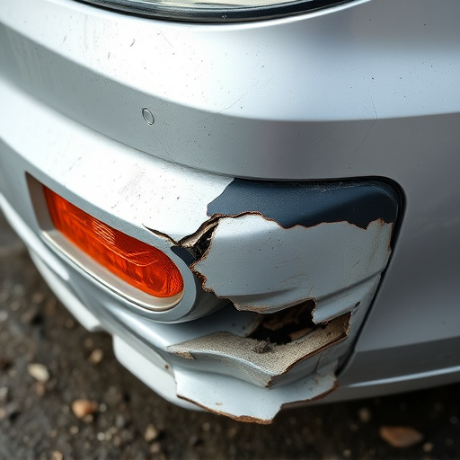 damaged car bumper