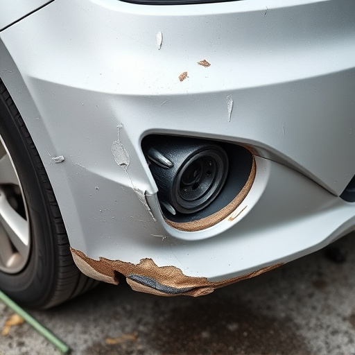 damaged car bumper