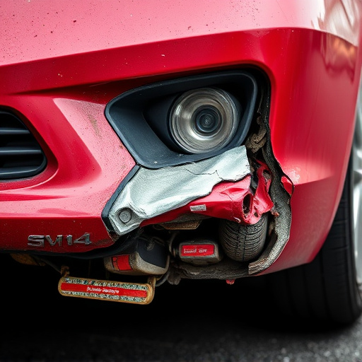 damaged car bumper