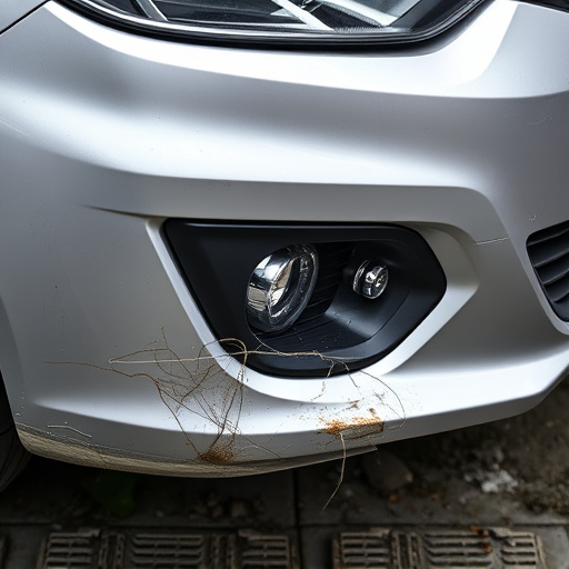 damaged car bumper