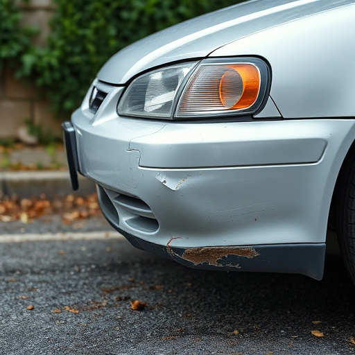 damaged car bumper