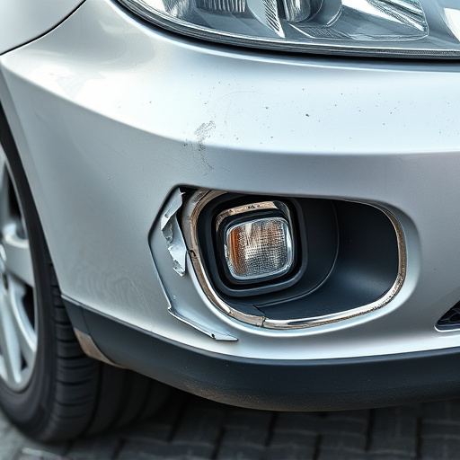 damaged car bumper