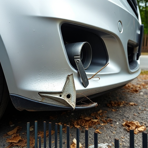 damaged car bumper