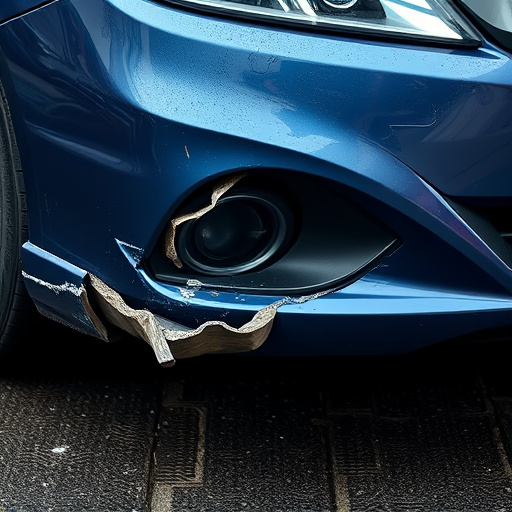 damaged car bumper