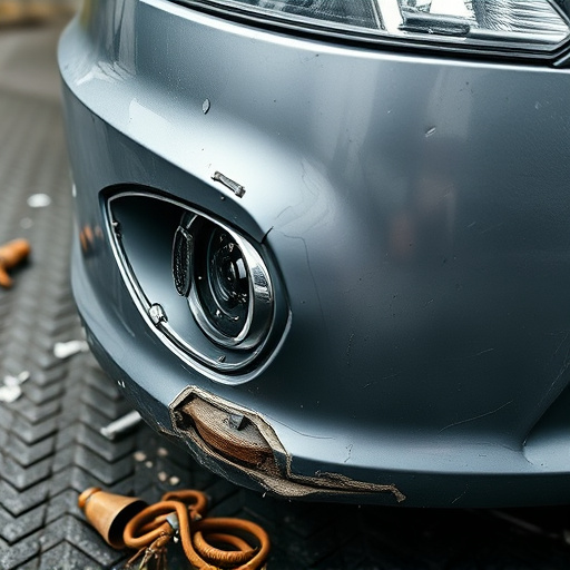 damaged car bumper