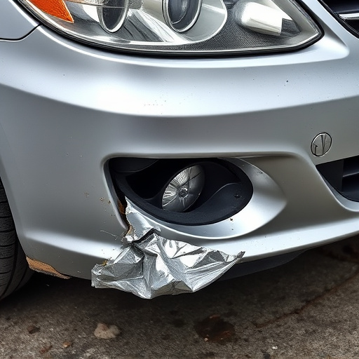 damaged car bumper