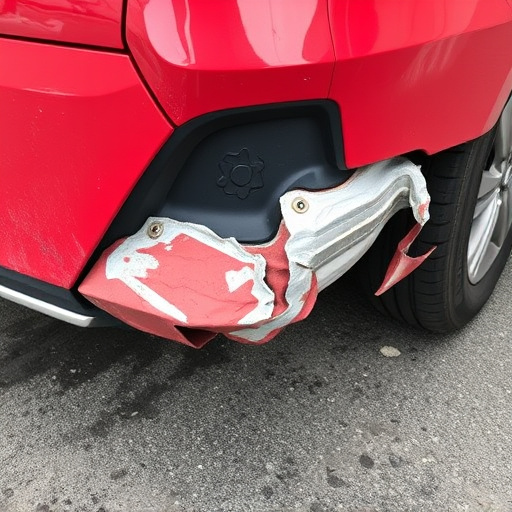 damaged car bumper
