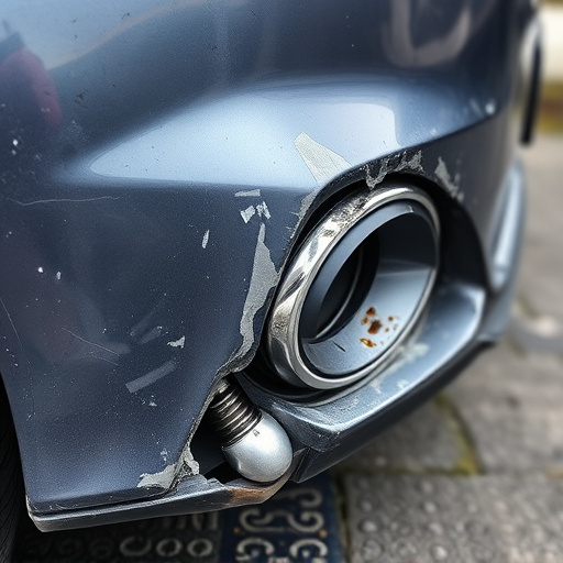 damaged car bumper