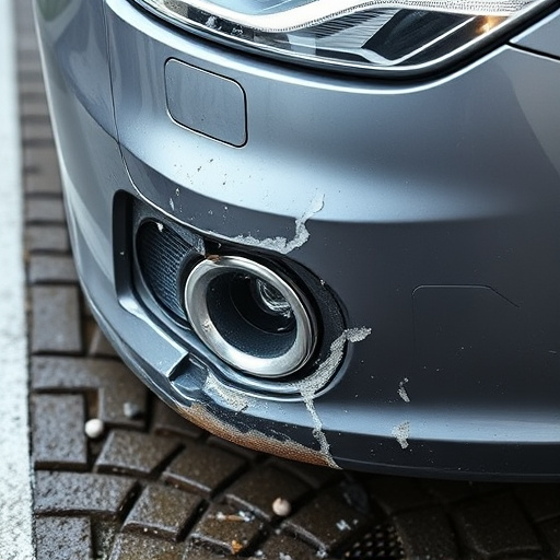 damaged car bumper