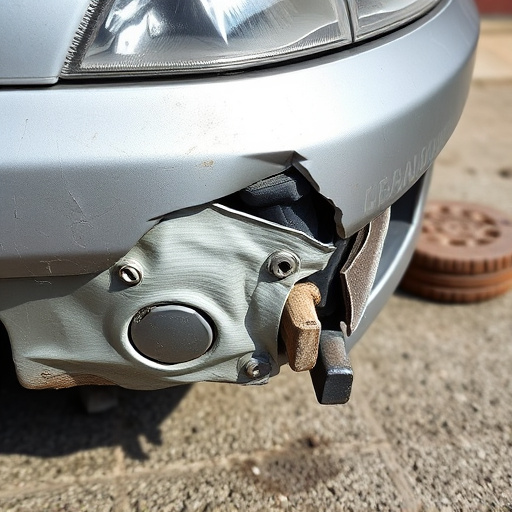 damaged car bumper