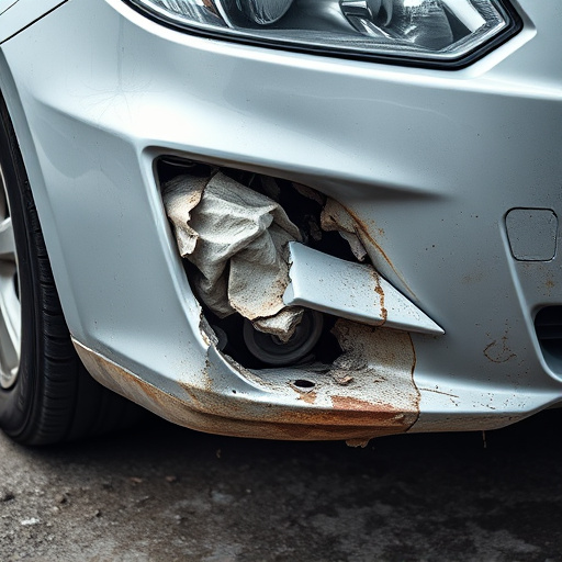 damaged car bumper