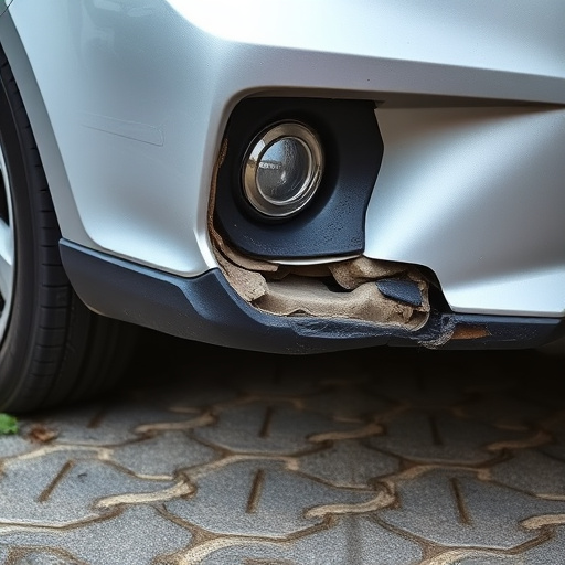 damaged car bumper