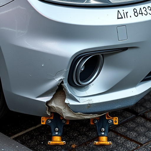 damaged car bumper