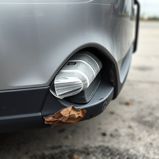 damaged car bumper
