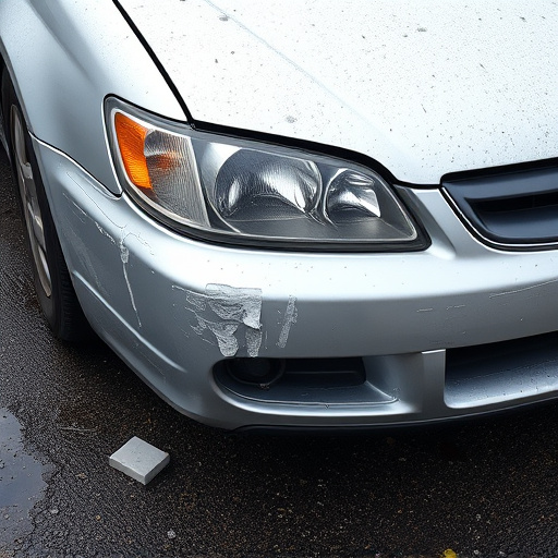 damaged car bumper
