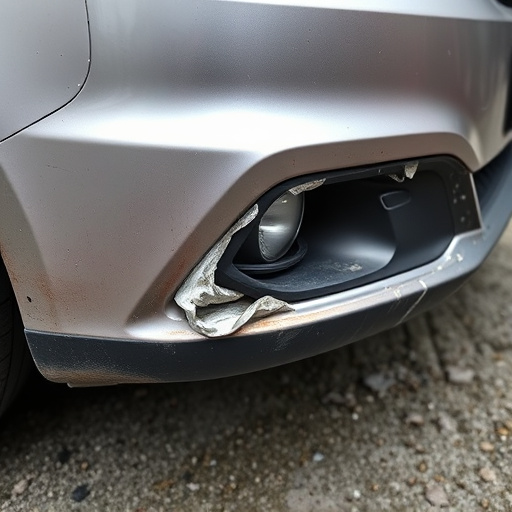damaged car bumper