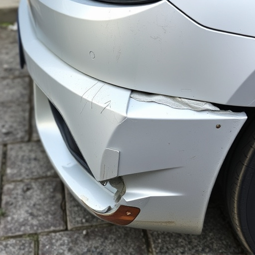 damaged car bumper