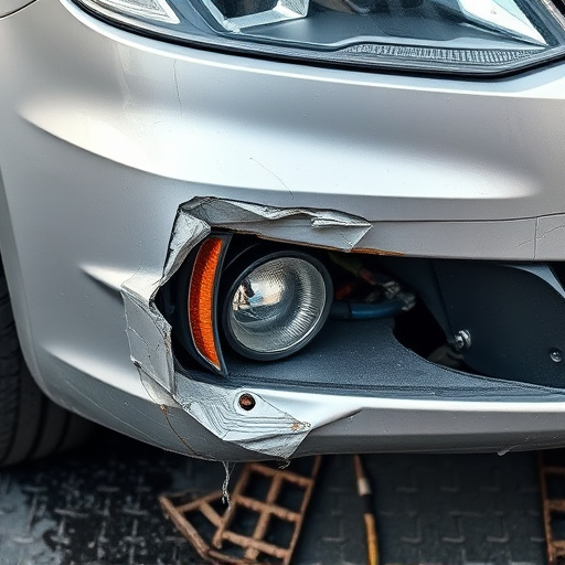 damaged car bumper