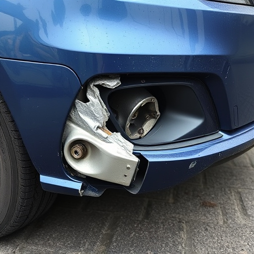 damaged car bumper