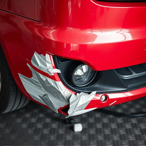 damaged car bumper