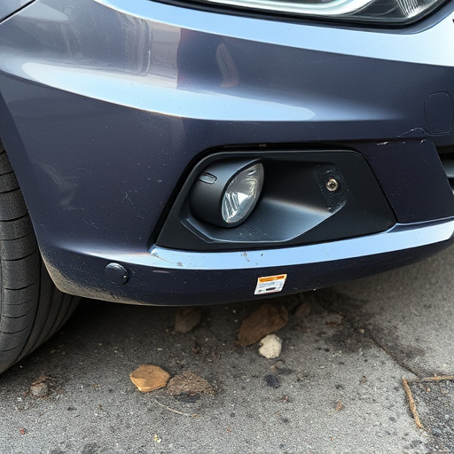 damaged car bumper
