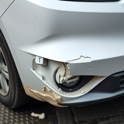 damaged car bumper
