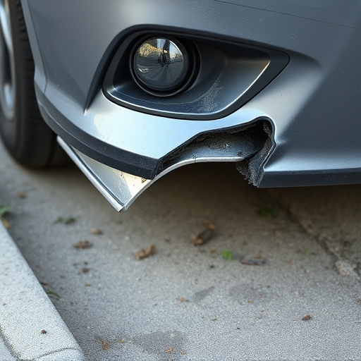damaged car bumper