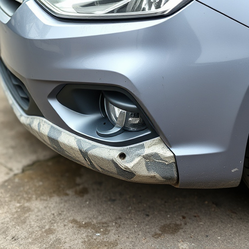 damaged car bumper