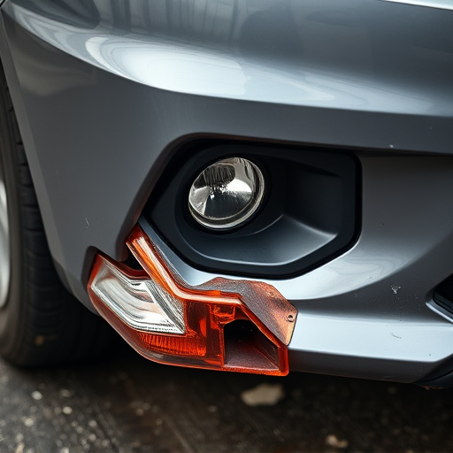 damaged car bumper