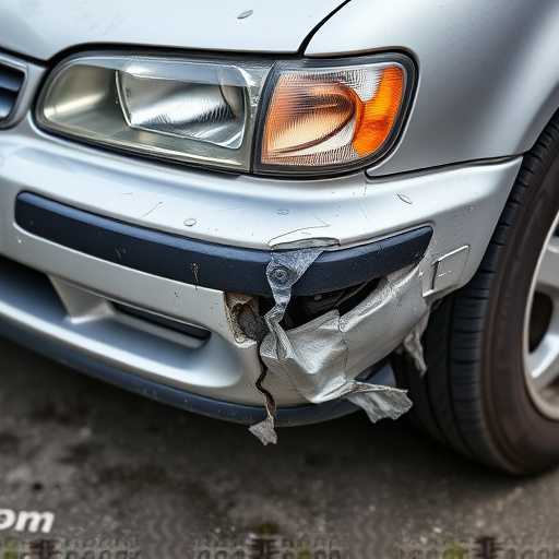 damaged car bumper