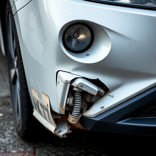 damaged car bumper