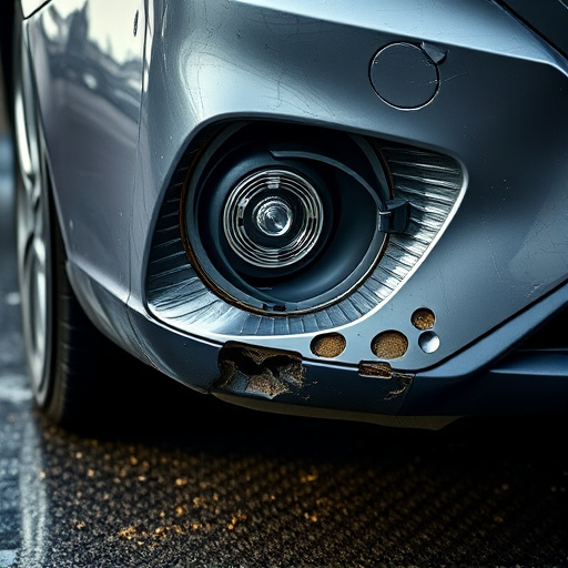 damaged car bumper