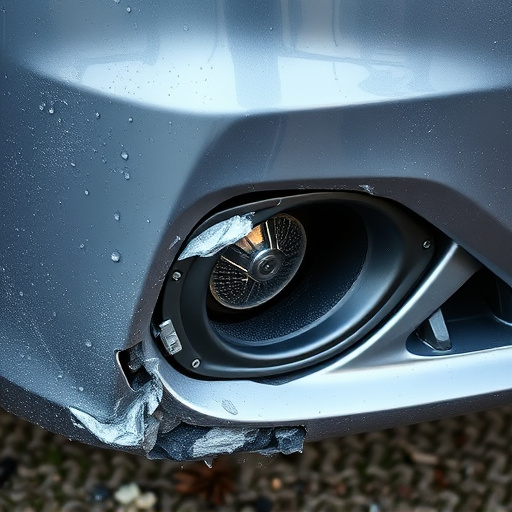 damaged car bumper