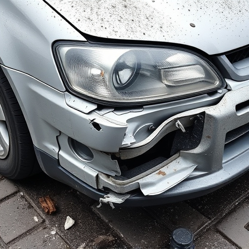 damaged car bumper