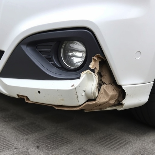 damaged car bumper