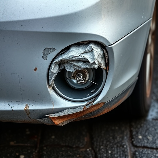 damaged car bumper