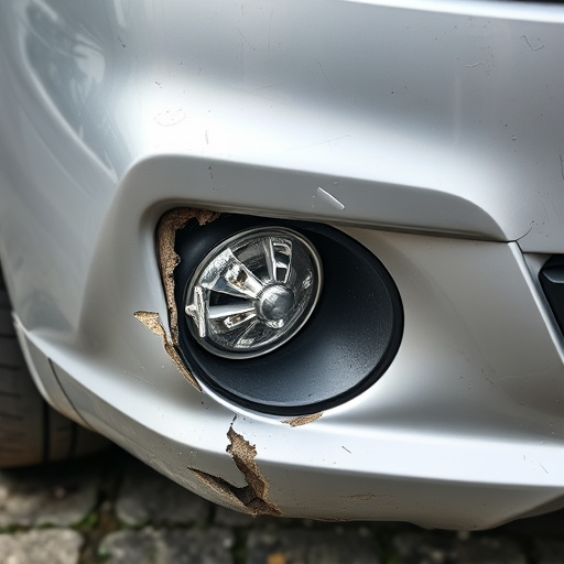 damaged car bumper