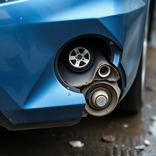 damaged car bumper