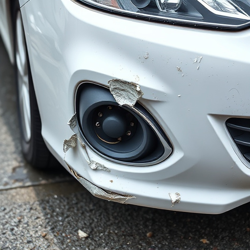 damaged car bumper