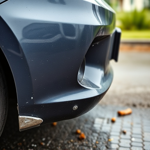 damaged car bumper