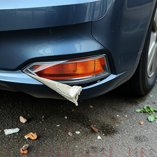 damaged car bumper