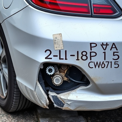 damaged car bumper