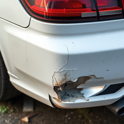 damaged car bumper