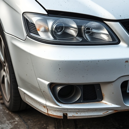damaged car bumper