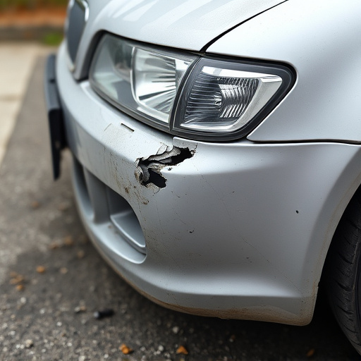 damaged car bumper