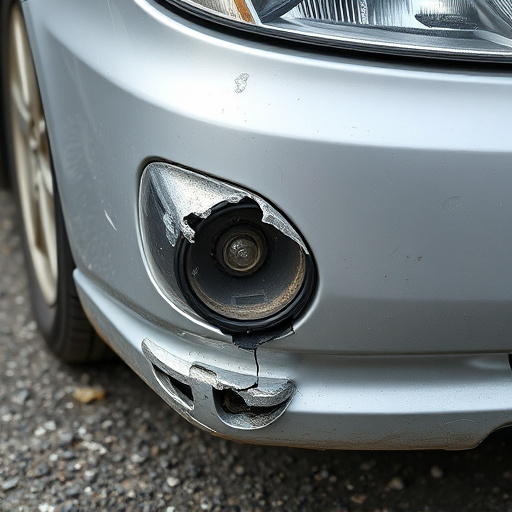 damaged car bumper
