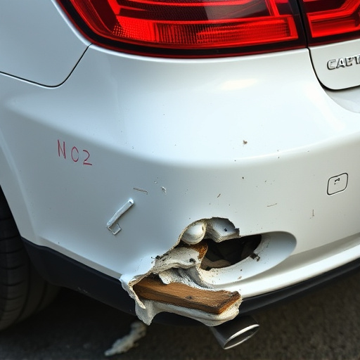 damaged car bumper
