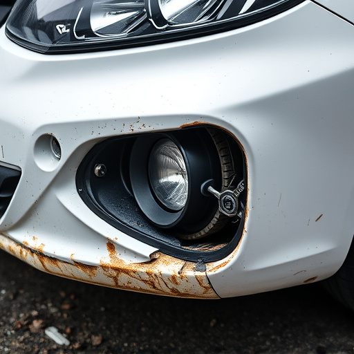 damaged car bumper