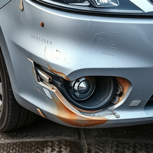damaged car bumper